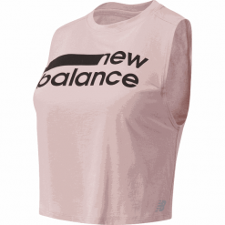 New Balance WT01162SP1. Bluzki sportowe damskie New Balance, l, z nadrukiem, z bawełny, z okrągłym kołnierzem, bez rękawów, bez kaptura, na fitness i siłownię. Za 149,99 zł.