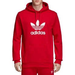 Adidas Originals Trefoil Hoodie DX3614. Czerwone bluzy męskie Adidas, xl, bez wzorów, z bawełny, bez kołnierzyka, bez rękawów, bez kaptura. W wyprzedaży za 189,99 zł.