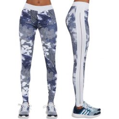 Legginsy sportowe damskie: Bas-Bleu Legginsy damskie Bas Black Code biało-niebieskie r. XL (BB12541)