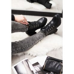 Botki damskie lity: Czarne Botki Jim Shoes