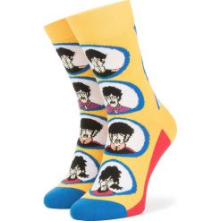 Skarpety Wysokie Unisex HAPPY SOCKS - BEA01-2200 Kolorowy Żółty. Żółte skarpetki damskie Happy Socks, bez wzorów, z elastanu. Za 39,90 zł.
