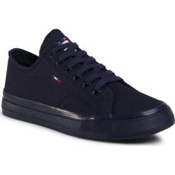 Tenisówki TOMMY JEANS - Long Lace Up Vulc EN0EN00940 Twilight Navy C87. Niebieskie półbuty damskie Tommy Jeans, na co dzień, bez wzorów, z jeansu, bez obcasa, bez zapięcia. Za 299,00 zł.