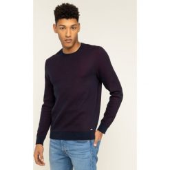 Sweter Hugo Saillo 50421104. Niebieskie swetry męskie HUGO, m, bez wzorów, z bawełny, klasyczne, z klasycznym kołnierzykiem, bez kaptura. W wyprzedaży za 399,00 zł.