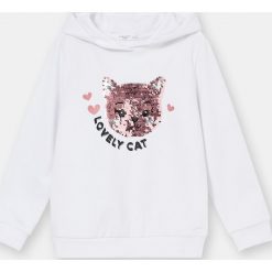Bluza dziewczęca - Kremowy. Białe bluzy dziewczęce Sinsay, bez wzorów, bez rękawów, bez kaptura. Za 25,99 zł.