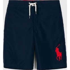Polo Ralph Lauren - Kąpielówki dziecięce 134-176 cm. Niebieskie kąpielówki chłopięce Polo Ralph Lauren, bez wzorów, z poliesteru. W wyprzedaży za 159,90 zł.