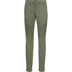 Spodnie biker SKINNY bonprix oliwkowy. Zielone rurki damskie bonprix. Za 109,99 zł.