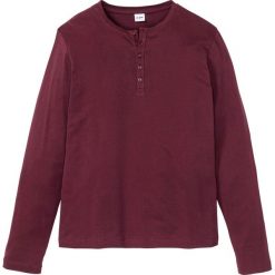 Shirt ekologiczny z dekoltem henley i długim rękawem, bawełna organiczna bonprix czerwony klonowy. Czerwone koszulki męskie bonprix, s, bez wzorów, z bawełny, z okrągłym kołnierzem, z długim rękawem, długie. Za 44,99 zł.