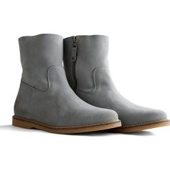 Buty zimowe damskie: Skórzane botki „Marseille” w kolorze szarym