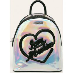 Love Moschino - Plecak. Szare plecaki damskie Love Moschino, z aplikacjami, ze skóry. W wyprzedaży za 599,90 zł.
