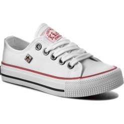 Trampki BIG STAR - W374001 White. Białe trampki dziewczęce BIG STAR, bez wzorów, z gumy, na sznurówki. Za 79,00 zł.