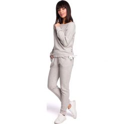 Popielate Wygodne Dzianinowe Spodnie Joggery. Szare bluzki damskie marki Molly.pl, s, z dzianiny. Za 118,90 zł.