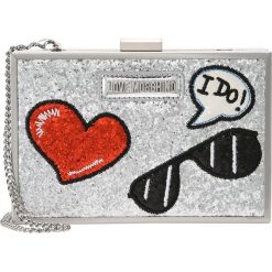 Kopertówki damskie: Love Moschino GLITTER PATCHES BOXBAG Kopertówka argento