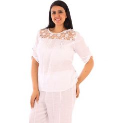 T-shirty damskie: Lniana koszulka „Majorque” w kolorze białym
