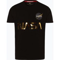Alpha Industries - T-shirt męski, czarny. Czarne t-shirty męskie m, z nadrukiem. Za 129,95 zł.