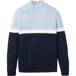 Sweter ze stójką bonprix niebieski melanż. Fioletowe swetry męskie bonprix, s, bez wzorów, ze stójką, bez kaptura. Za 74,99 zł.
