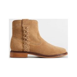 Mango Kids - Botki dziecięce Braid. Pomarańczowe botki dziewczęce z okrągłym noskiem. Za 199,90 zł.