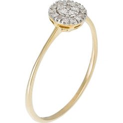 Złoty pierścionek z diamentami. Żółte pierścionki damskie Diamond & Co, z diamentem, złote. W wyprzedaży za 593,95 zł.