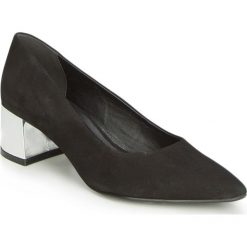 Buty damskie. Czarne czółenka damskie Wittchen, bez wzorów, ze skóry, bez obcasa, na obcasie. W wyprzedaży za 297,41 zł.
