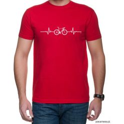Koszulka T-SHIRT EKG szosa Red. Czerwone koszulki męskie Pakamera, m, z nadrukiem, bez kołnierzyka. Za 75,00 zł.