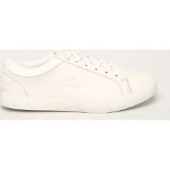 Lacoste - Buty. Białe buty sportowe damskie Lacoste, bez wzorów, z materiału, sportowe. W wyprzedaży za 259,90 zł.