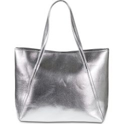Torba shopper metaliczna bonprix srebrny metaliczny. Szare torby damskie na zakupy bonprix, w paski, bez dodatków. Za 89,99 zł.