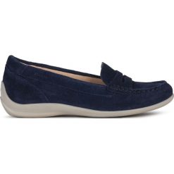 Geox Yuki Mokasyny Niebieski. Niebieskie mokasyny damskie Geox, ze skóry. Za 376,95 zł.