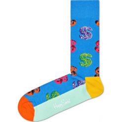 Happy Socks Andy Warhol Dollar Skarpetki Niebieski. Niebieskie skarpetki męskie Happy Socks, bez wzorów, z elastanu. Za 68,95 zł.