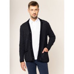 Sweter Bugatti 7650 45515. Niebieskie swetry męskie Bugatti, xxl, bez wzorów, z wełny, klasyczne, z klasycznym kołnierzykiem, bez kaptura. W wyprzedaży za 289,00 zł.