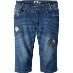 Bermudy dżinsowe bonprix niebieski "stone”. Niebieskie spodnie chłopięce bonprix, z nadrukiem, z jeansu. Za 37,99 zł.