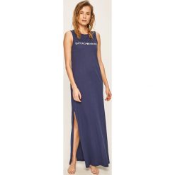 Emporio Armani - Sukienka plażowa. Czarne stroje kąpielowe damskie Emporio Armani, s, z nadrukiem, z bawełny. Za 349,90 zł.