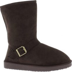Buty zimowe damskie: Kozaki „Cooper” w kolorze ciemnobrązowym