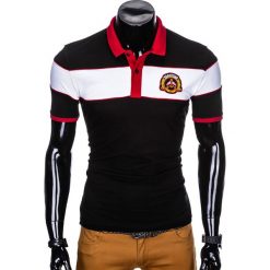 Koszulka męska polo z nadrukiem S910 - czarna. Czarne koszulki męskie Ombre Clothing, s, z nadrukiem, bez rękawów. Za 14,99 zł.