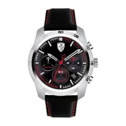 Zegarek "0830444-PRIMATO" w kolorze czarno-srebrnym. Czarne, analogowe zegarki męskie Lacoste, srebrne. W wyprzedaży za 929,95 zł.