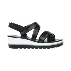 Gabor Sandały czarny female czarny 42. Czarne sandały damskie Gabor, w paski, ze skóry, eleganckie, bez obcasa, z paskami. Za 399,00 zł.
