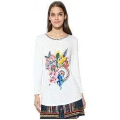 Desigual Ladies T Ts Simba 17Wwtk05 1000 (Rozmiar Xs). Szare koszulki damskie marki Desigual, xs, bez wzorów, eleganckie, bez kołnierzyka, bez rękawów. W wyprzedaży za 84,00 zł.