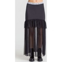 SPÓDNICA TWINSET U&B. Czarne spódniczki damskie Twinset U&B, na co dzień, s, w koronkowe wzory, z materiału, maxi, proste. Za 489,00 zł.