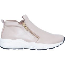 Skórzane sneakersy w kolorze jasnobeżowym. Brązowe trampki i tenisówki damskie Loretta. W wyprzedaży za 389,95 zł.