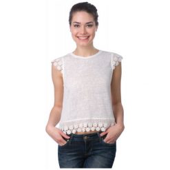 T-shirty damskie: Brave Soul Koszulka Bez Rękawów Damska Anita M Kremowy