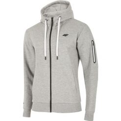 Bluza męska BLM216 - chłodny jasny szary melanż. Szare bluzy męskie 4f, m, bez wzorów, z bawełny, z kapturem, bez rękawów, z kapturem. Za 149,99 zł.