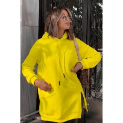 Bluza damska ROSNA YELLOW. Żółte bluzy sportowe damskie IVET, bez wzorów, bez rękawów, z kapturem. W wyprzedaży za 29,00 zł.