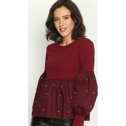 Bluzki asymetryczne: Bordowa Bluzka Puffy