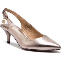 Sandały S.OLIVER - 5-29500-22 Rose Gold 594. Żółte klapki damskie marki S.Oliver, z aplikacjami, ze skóry ekologicznej, bez obcasa, na obcasie. Za 189,90 zł.