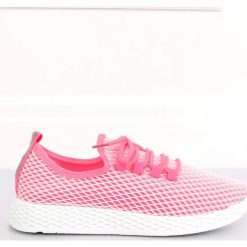 Buty sportowe różowe NB283 Fluorescence Peach Red. Różowe buty sportowe damskie ButyModne, bez wzorów, z tkaniny, sportowe. Za 84,37 zł.