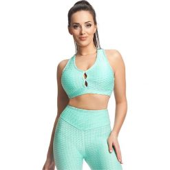 STANIK SPORTOWY PUSH-UP FANTASY - Mint. Zielone topy damskie FJ!, m, bez wzorów, z elastanu, na fitness i siłownię. W wyprzedaży za 135,20 zł.