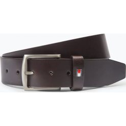 Tommy Hilfiger - Męski pasek skórzany – New Denton, brązowy. Brązowe paski męskie TOMMY HILFIGER, w paski, ze skóry. Za 179,95 zł.
