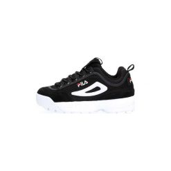 Buty Fila 1010606 DISRUPTOR MESH LOW. Czarne trampki i tenisówki damskie Fila, bez wzorów, z meshu, bez zapięcia. Za 479,54 zł.