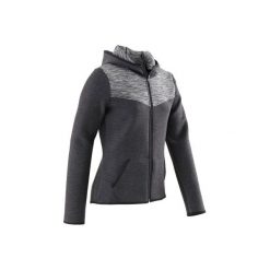 Bluza 500 Gym. Czarne kurtki dziewczęce marki DOMYOS, z kapturem. Za 64,99 zł.
