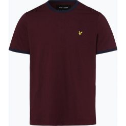 Lyle & Scott - T-shirt męski, czerwony. Czerwone t-shirty męskie marki Lyle & Scott, m, z aplikacjami, eleganckie, z kontrastowym kołnierzykiem. Za 149,95 zł.