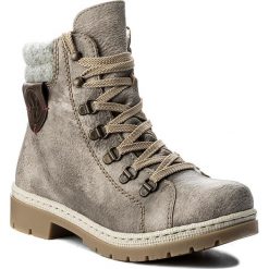 Botki RIEKER - Y9430-43 Grey. Czarne botki damskie na obcasie marki Rieker, z materiału. W wyprzedaży za 189,00 zł.