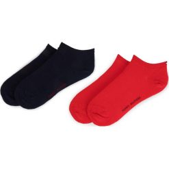 Zestaw 2 par niskich skarpet damskich TOMMY HILFIGER - 343024001 Red 684. Czerwone skarpetki damskie TOMMY HILFIGER, bez wzorów, z elastanu. Za 39,99 zł.